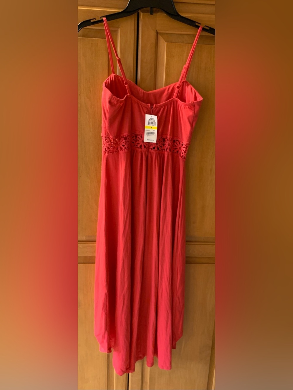 Women’s Coral Spaghetti-Strap High-Low Dress - Picture 2 of 3